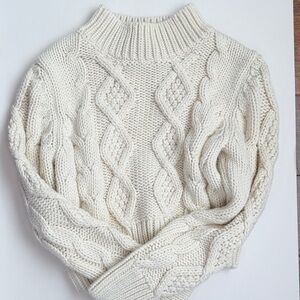 Zara Women's Cable Knit Sweater - Cream